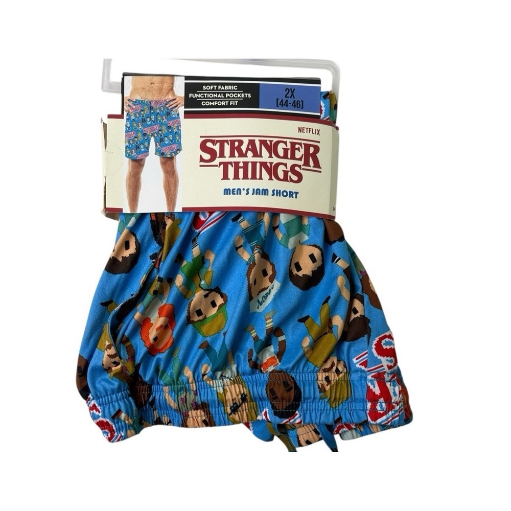 Stranger Things Mad Engine Jam Shorts Lounge Soft Pockets Men's 2XL (44-46)‎